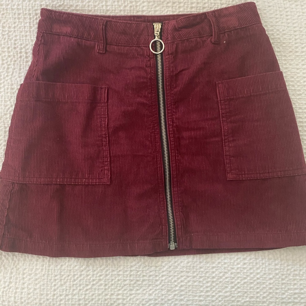 Topshop Moto Corduroy ZIP Skirt